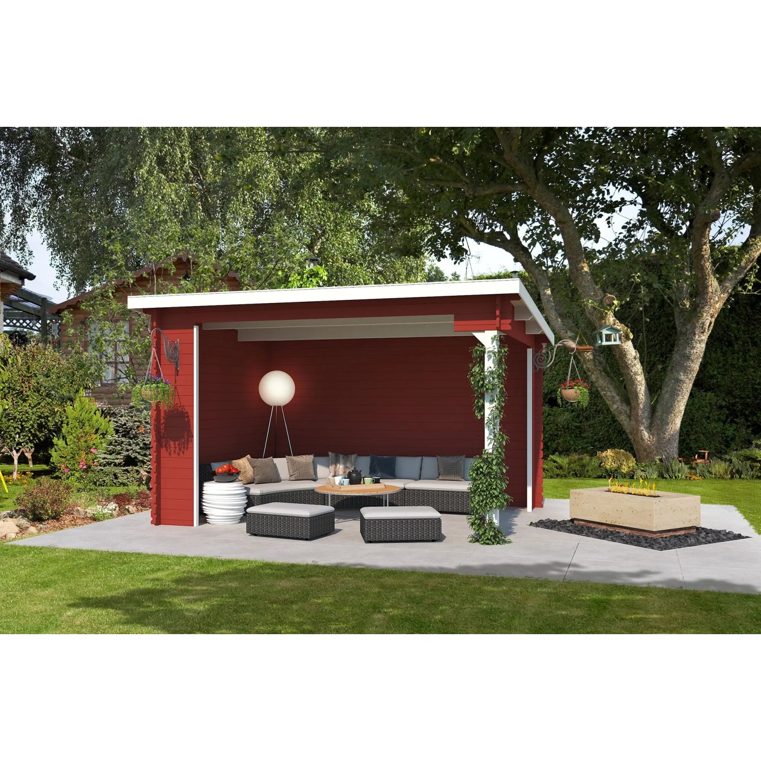 Lasita Gartenhaus Buffalo 380 Schwedenrot 380 cm x 275 cm