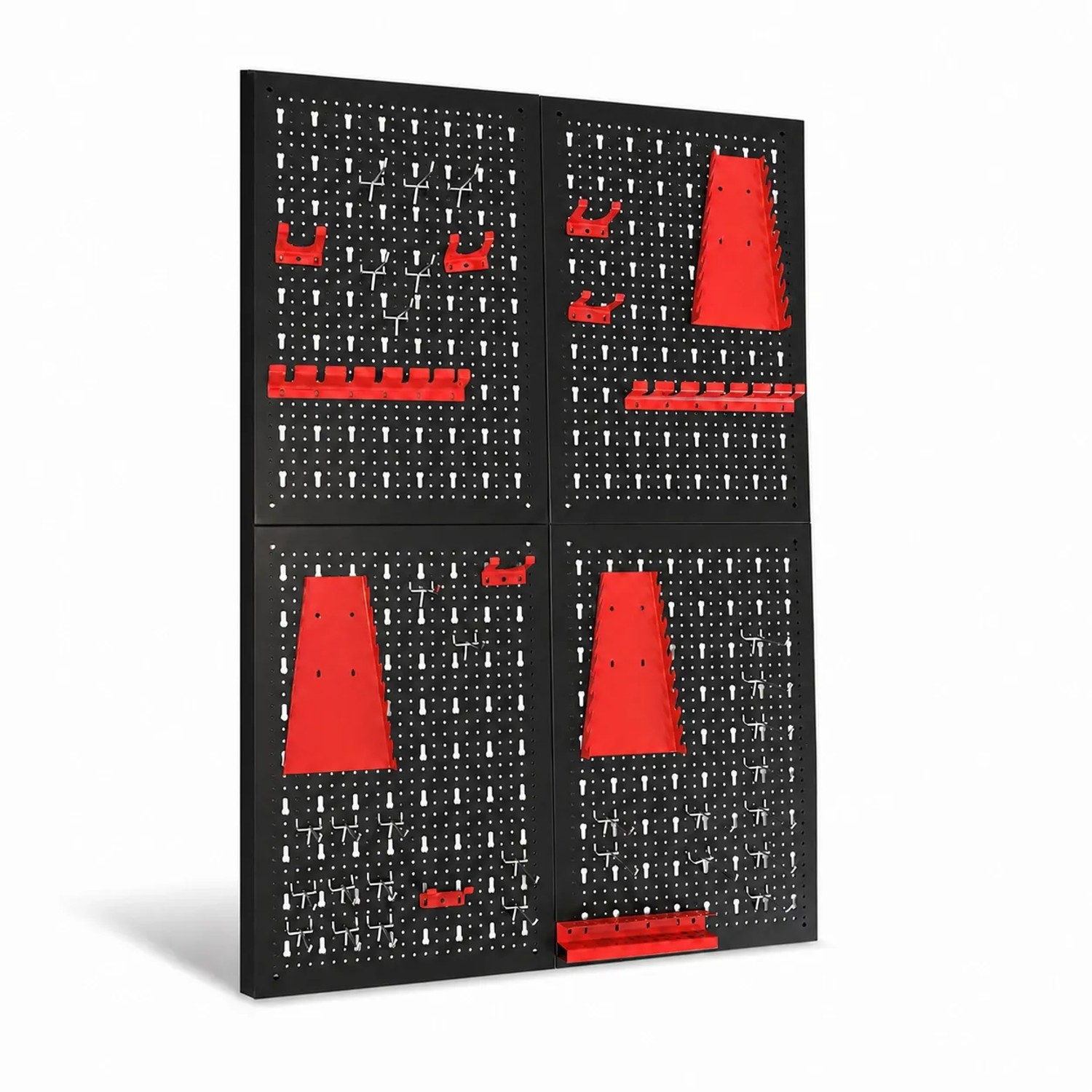 PROREGAL 4x Werkzeug Lochwand Set ARES Aus Metall BxT 160x60cm Inkl. 39 Haken & Halterungen Werkzeugwand Lochplatte Werkzeughalter