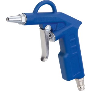 LUX Ausblaspistole D-ASP-25, blau, mit kurzem Aluminium-Düse für Kompressoren.