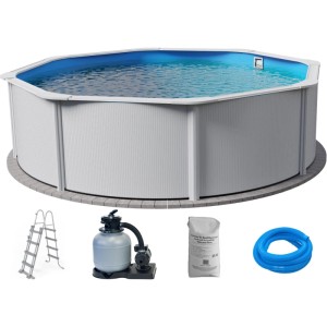 Waterman Stahlwandpool Set Rund 300x120 cm Stahl 0,45 mm Weiß Folie
0,3 mm Blau Overlap Waterman Stahlwandpool Set Rund 300x120 cm Stahl 0,45 mm Weiß Folie 0,3 mm Blau Overlap