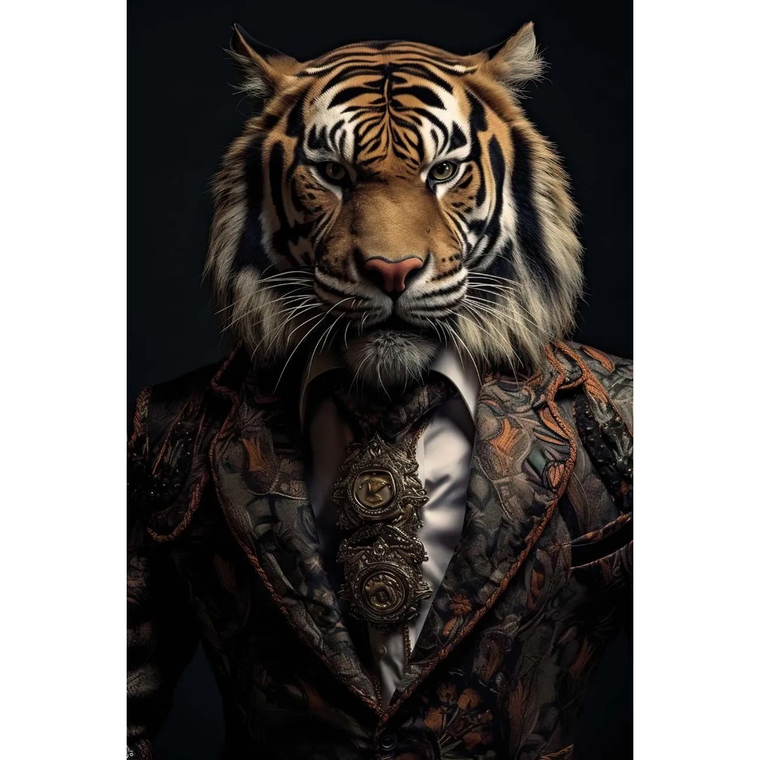 Art Universe Glasbilder Portrait of a Tiger 80 x 120 cm