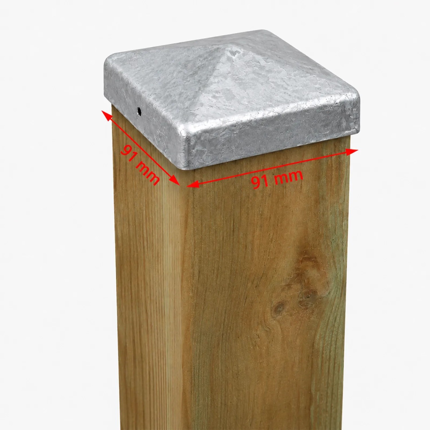 Holmwerk Pfostenkappe Verzinkt 91mm Pyramide Abdeckkappe Für Pfosten 9x9cm_3