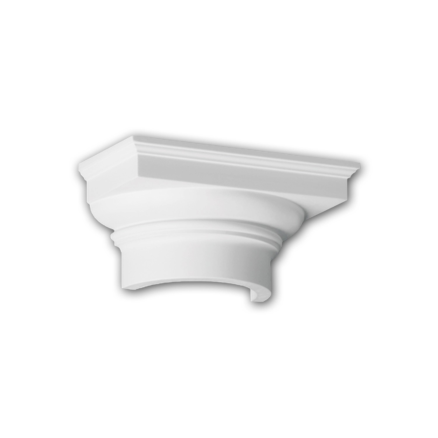 PROFHOME 415101 Halbsäulen Kapitell Fassadenstuck Säule Fassaden Element 40,8 cm x 20,4 cm x 18 cm Weiß