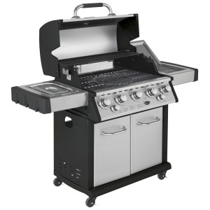 Justus Premium BBQ-Gasgrill Mars Plus mit 5 Brennern und Edelstahl-Design.