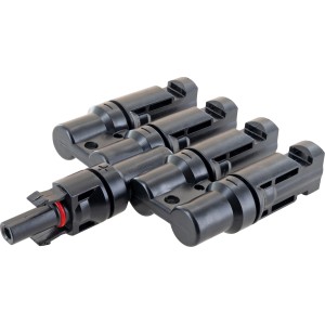 Schwaiger Solar-Adapter-Set 4in1, schwarz, für die Verbindung von bis zu vier Solarmodulen.
