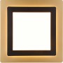Quadratische LED Deckenleuchte Morgan in Schwarz-Gold, dimmbar mit Fernbedienung.