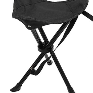 Schwarzer Mojawo 3-Bein Campinghocker/Anglerhocker mit Tragegurt.