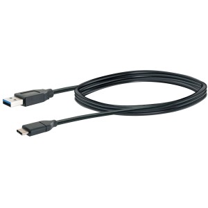 Schwaiger USB Adapterkabel 3.1: USB-C auf USB-A Stecker, zum Verbinden von Geräten, schwarz.