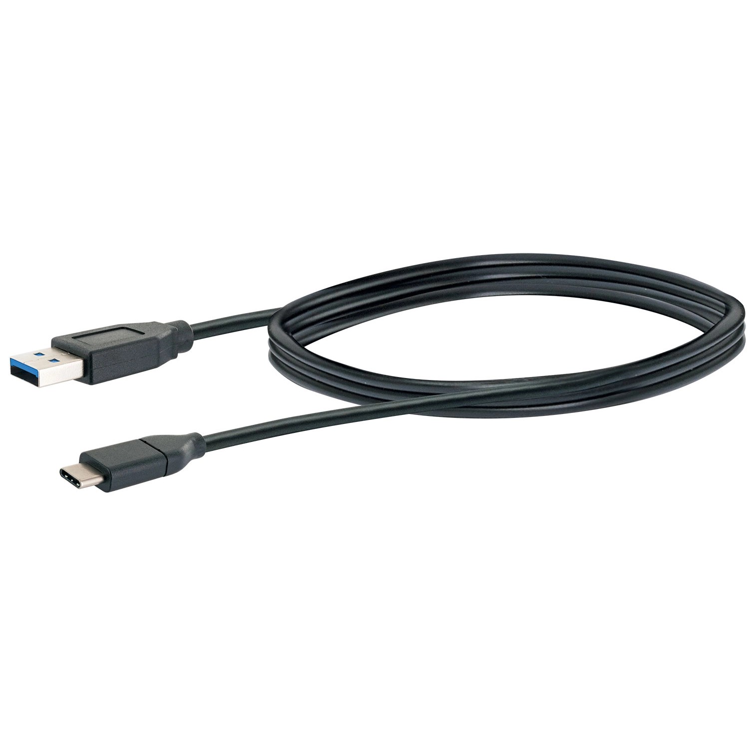Schwaiger USB Adapterkabel 3.1: USB-C auf USB-A Stecker, zum Verbinden von Geräten, schwarz.