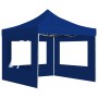 Blaues, faltbares 2x2m Partyzelt mit Wänden und Aluminiumrahmen von vidaXL.