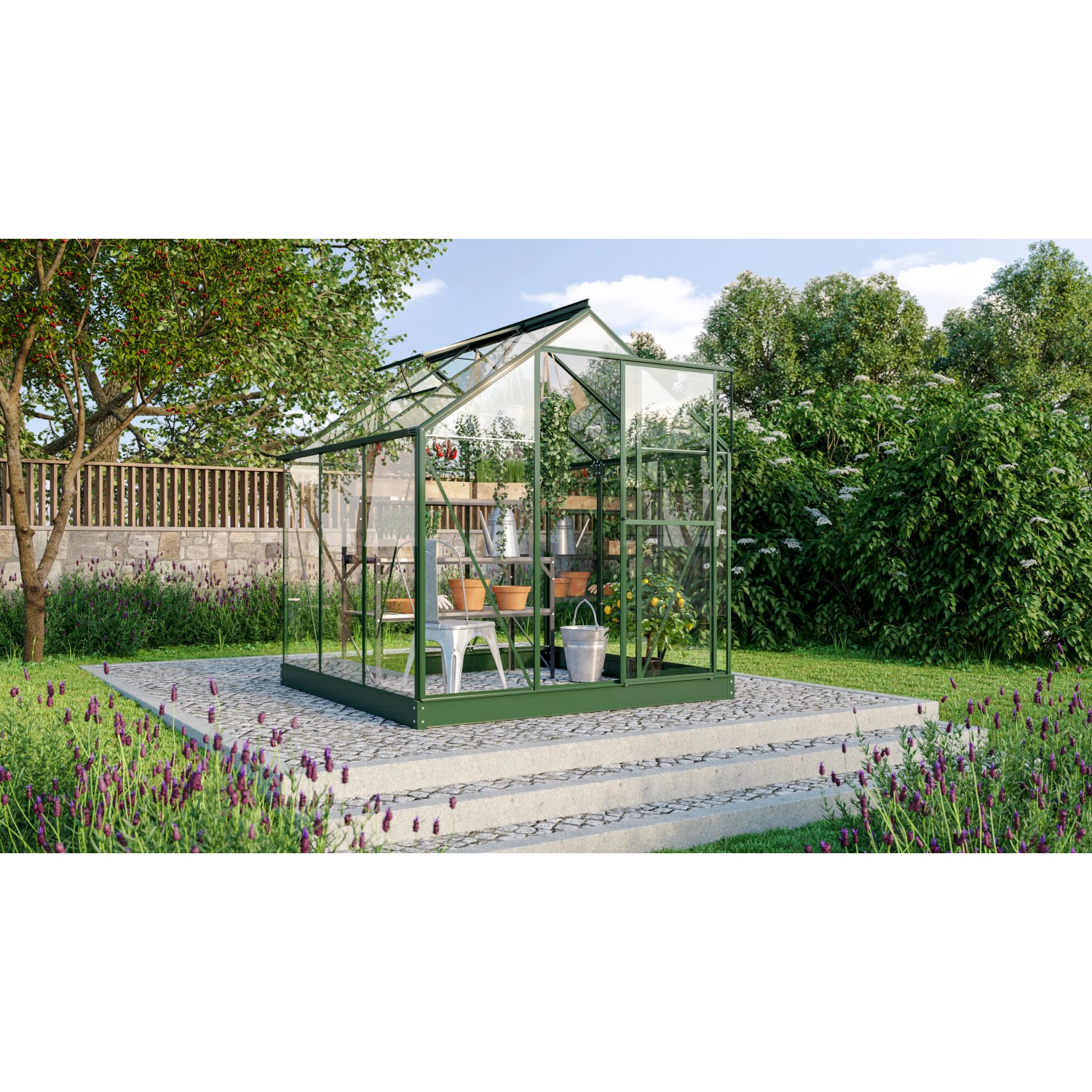 Vitavia Gewächshaus Triton 3800 Smaragd ESG 3 mm 197,7 cm x 192,5 cm x 207,3 cm