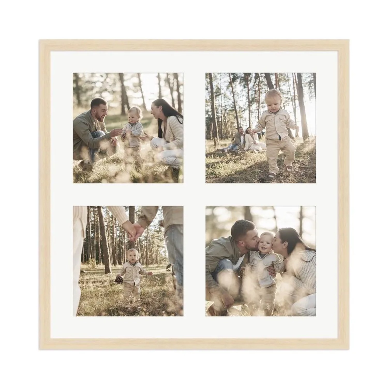WANDStyle Galerierahmen G950 in Natur 40 x 40 cm für 4 Bilder im Format 15 x 15 cm