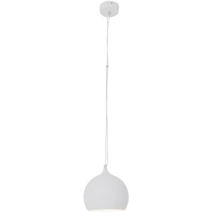 Moderne, silberne LED-Pendelleuchte Cusco von Näve, 25 cm Durchmesser.