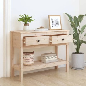 vidaXL Konsolentisch aus Kiefernholz mit Schubladen und Ablage. Vielseitiger Tisch für Flur oder Wohnzimmer.