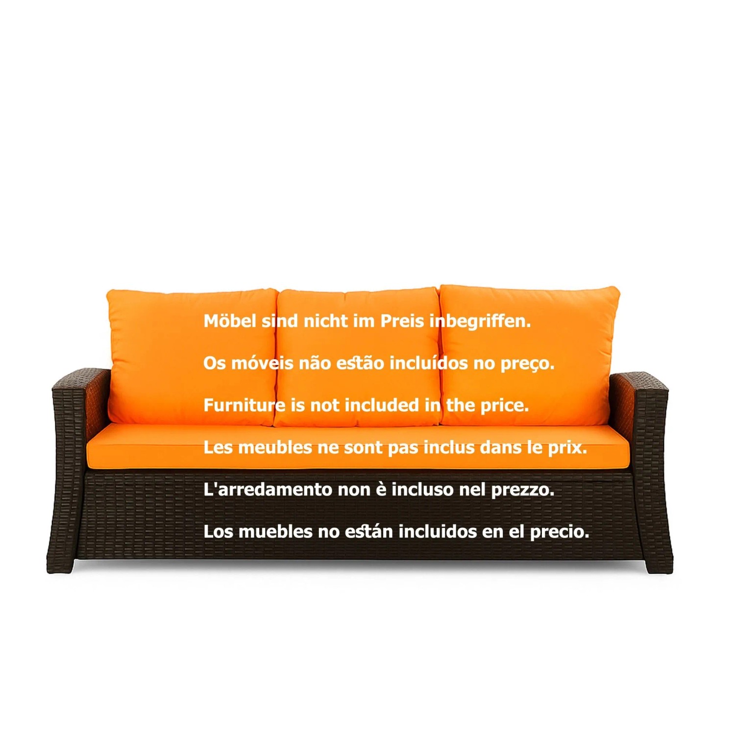 Setgarden  Mix Bench Kissen Outdoor Kissen Bankauflage 120x60+2x50x56cm Kissen Für 2-Sitzer Bänke 1tlg Orange_4