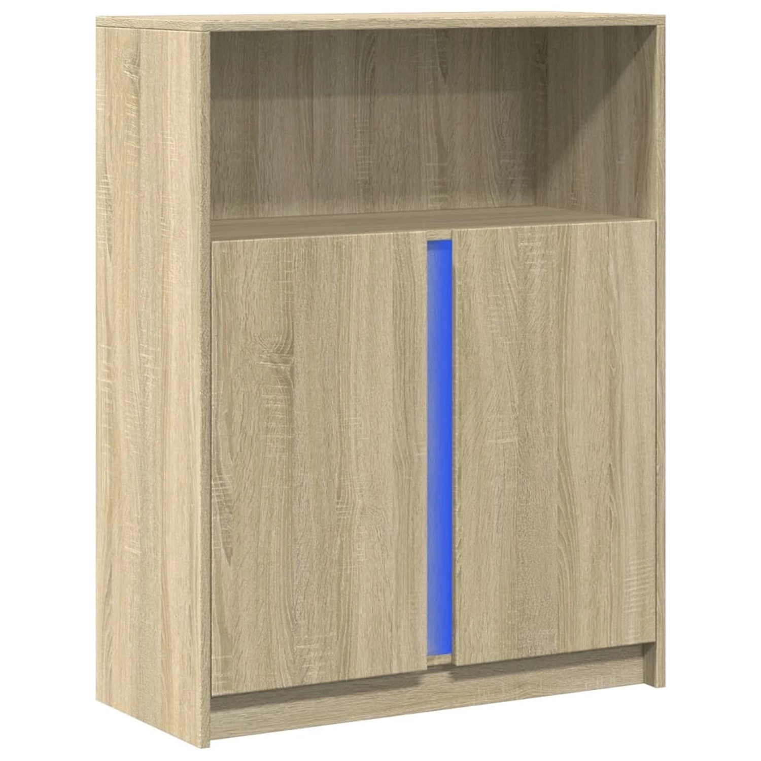 vidaXL LED-Sideboard Sonoma-Eiche 77x34x100 cm Holzwerkstoff 852147