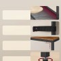 Details des braunen Vasagle Schuhregals mit 3 Ebenen: Ablage, Befestigung, Tischplatte, verstellbarer Fuß.