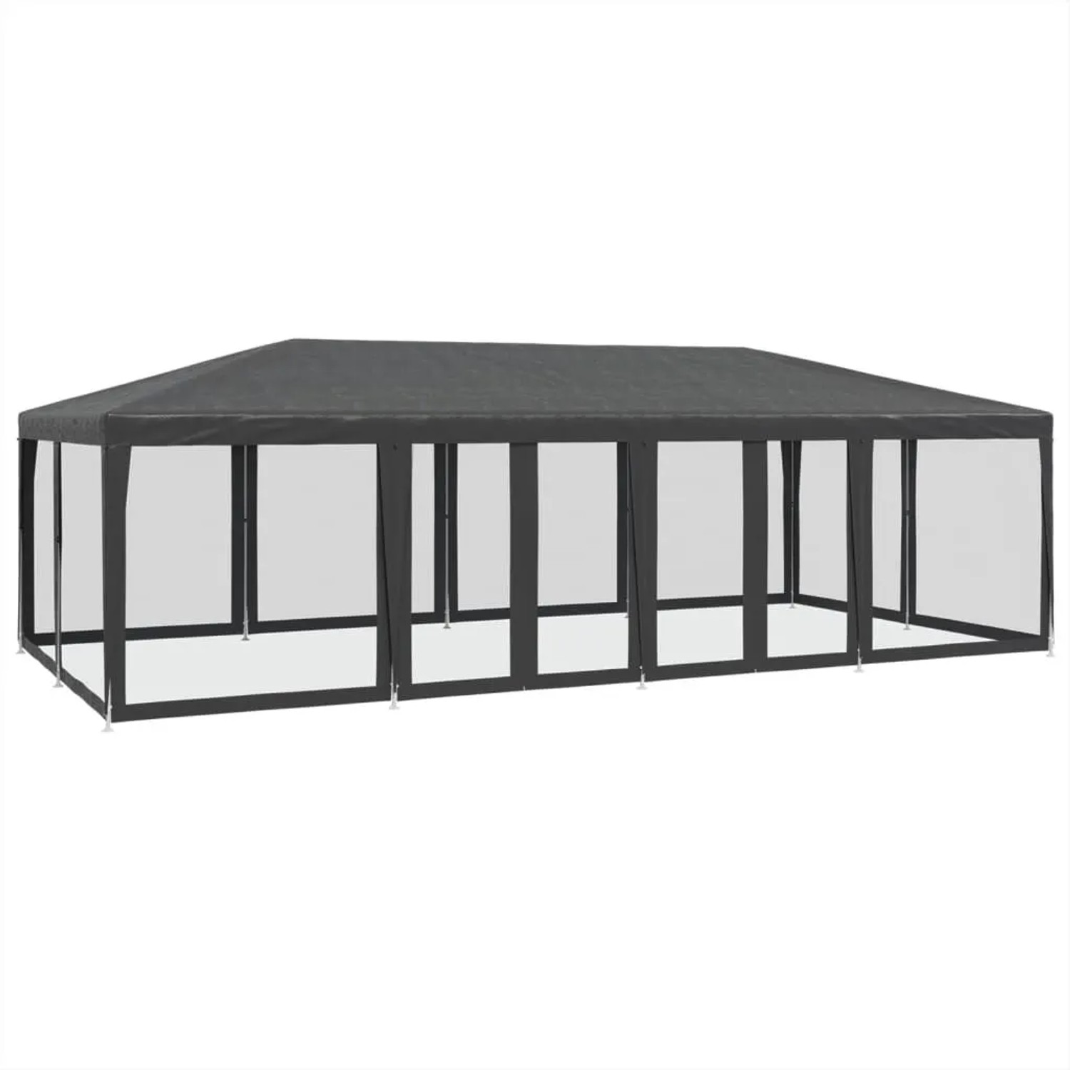 vidaXL Partyzelt mit 12 Mesh-Seitenteilen Anthrazit 8x4 m HDPE 4010074