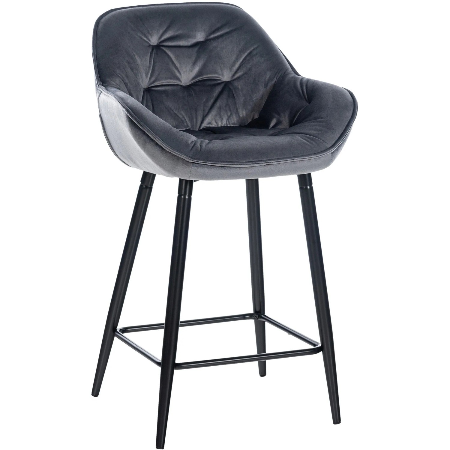 CLP Barhocker Gibson Samt Sitzhöhe 76 cm Dunkelgrau