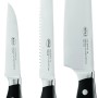 Rösle BBQ-Messer-Set, 3-teilig: Koch-, Universal- und Gemüsemesser mit schwarzen Griffen.