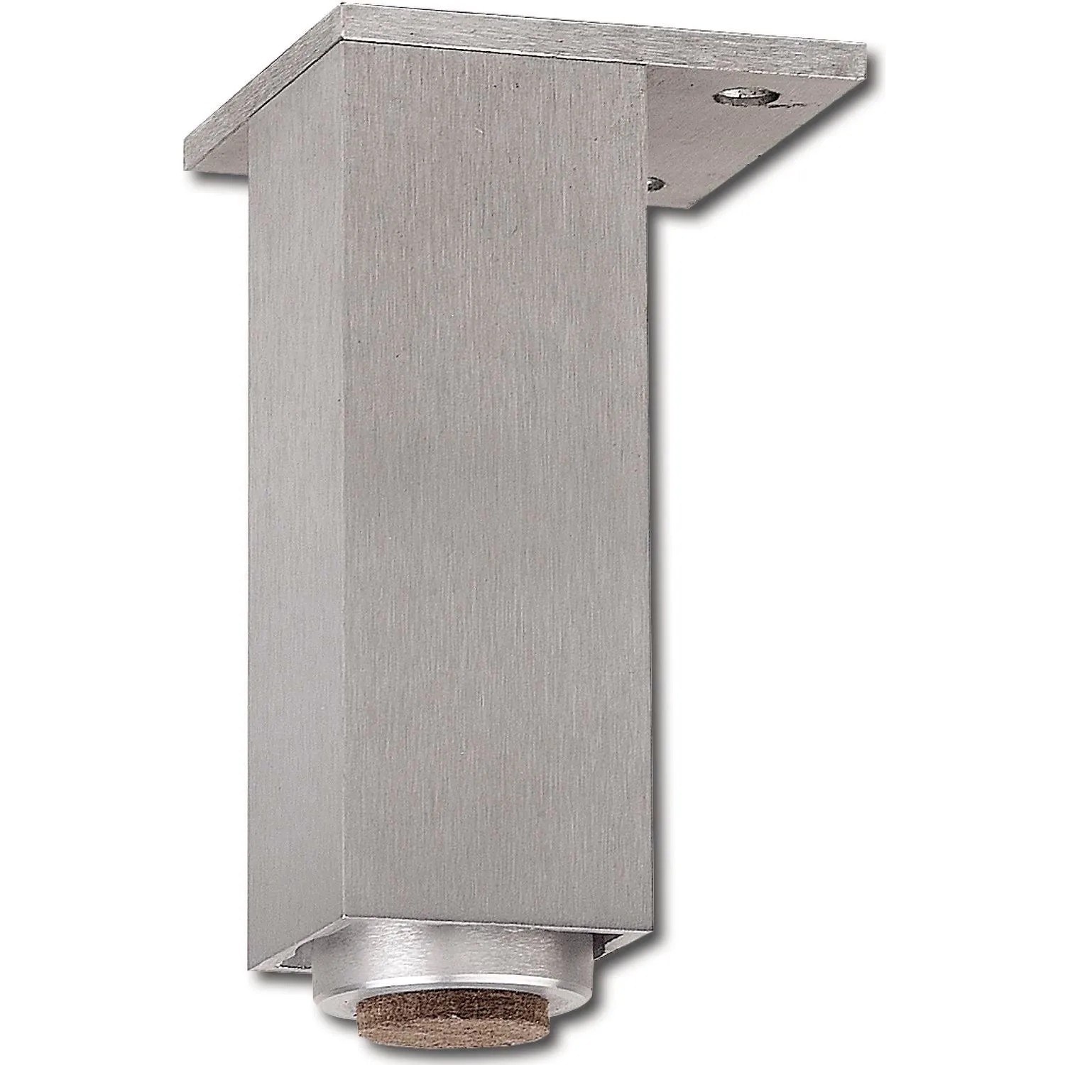Simausrom Möbelfuß 40x40 mm Länge 120 mm Verstellbar Aluminium Gebürstet
