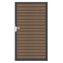 GroJa Tor Solid Rhombus, 100x180 cm, Teak Co-Extrudiert, mit grauem Rahmen. Sichtschutzzaun Tor.