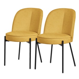 ML-Design Esszimmerstühle 2Er Set Senf mit Metallbeine und Stoffbezug