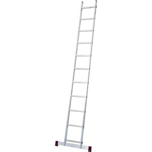 Krause Anlegeleiter Corda mit 11 Sprossen aus Aluminium, mit rutschfesten Fußstopfen.