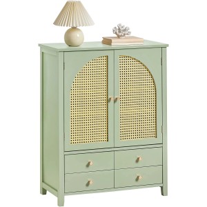 Grüner SoBuy Schuhschrank/Küchenschrank FSB72-GR mit Gittertüren und Schubladen.