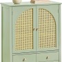 Grüner SoBuy Schuhschrank/Küchenschrank FSB72-GR mit Gittertüren und Schubladen.
