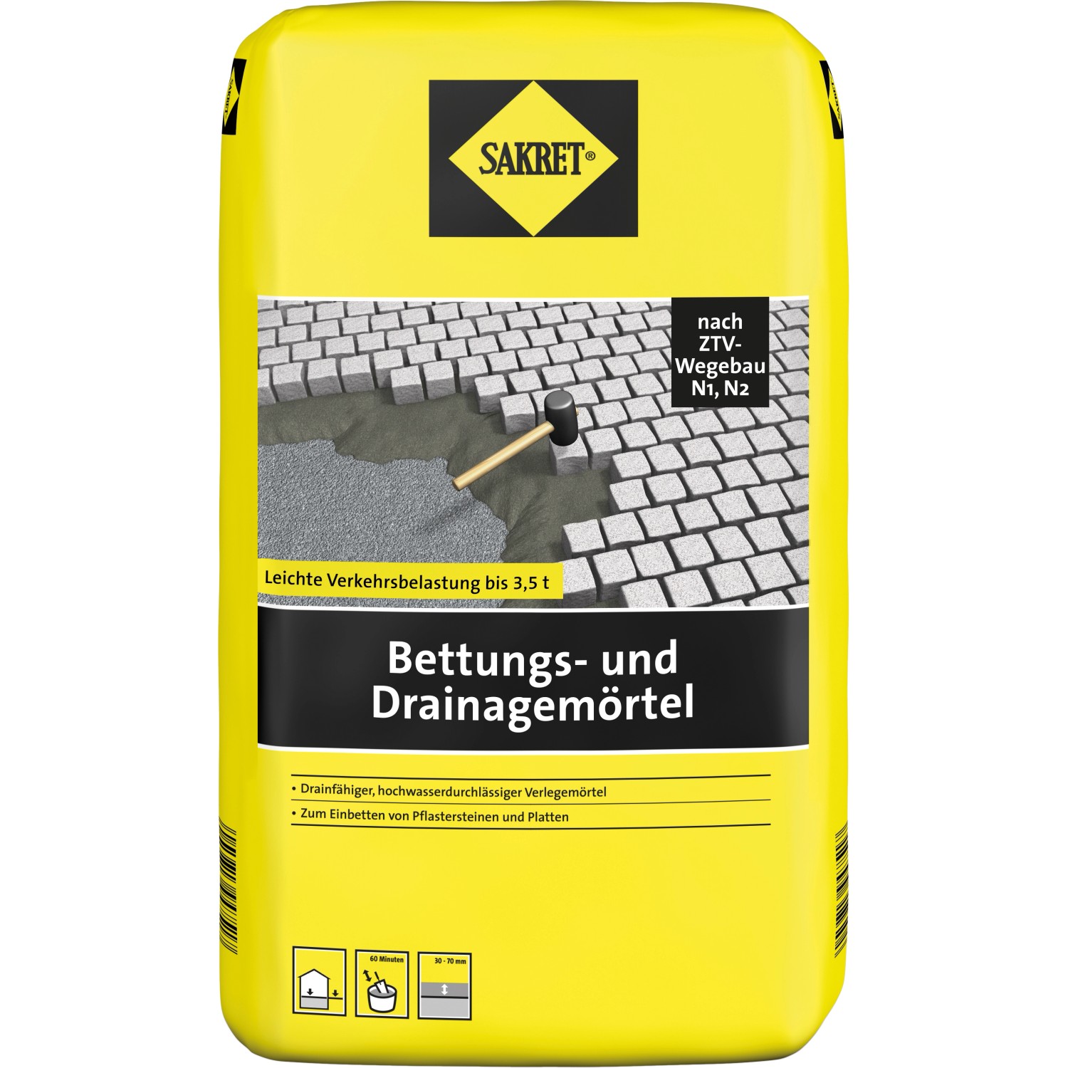 Sakret Bettungs- und Drainagemörtel 25 kg