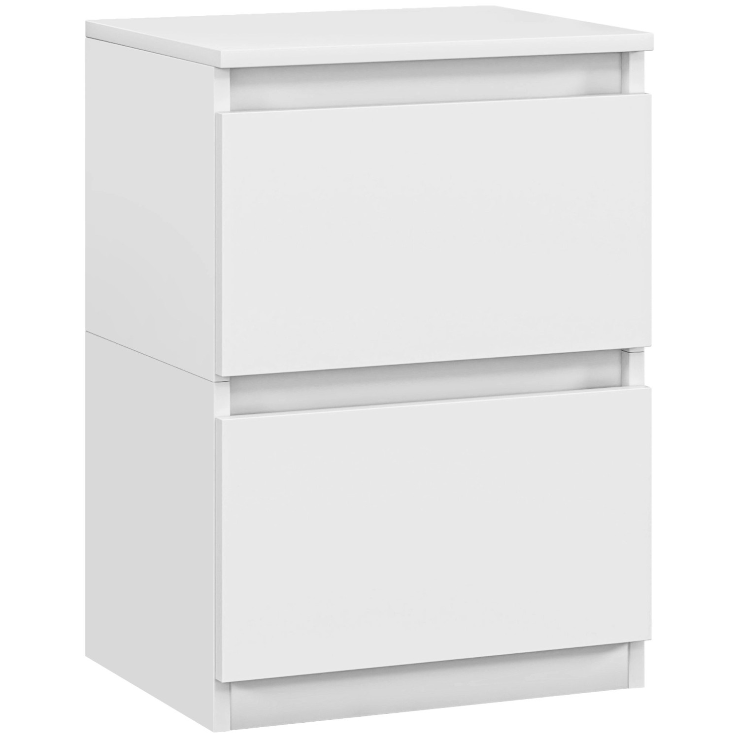 HOMCOM Nachttisch Beistelltisch Spanplatte Weiß 39,6L x 32,3B x 56H cm