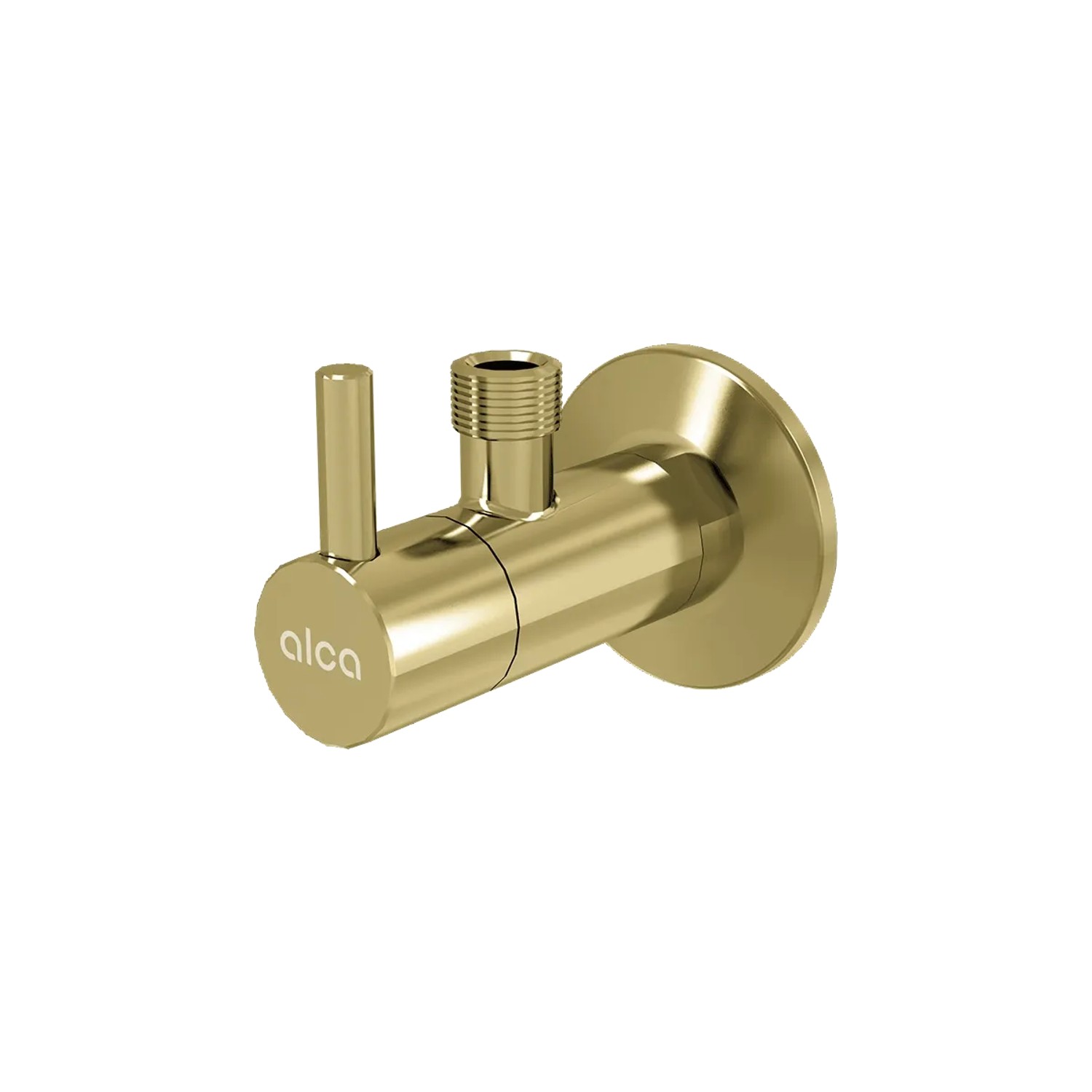 Alcadrain Eckventil mit Schmutzfilter 1/2 Zoll x 3/8 Zoll, matt gebürstetes Gold