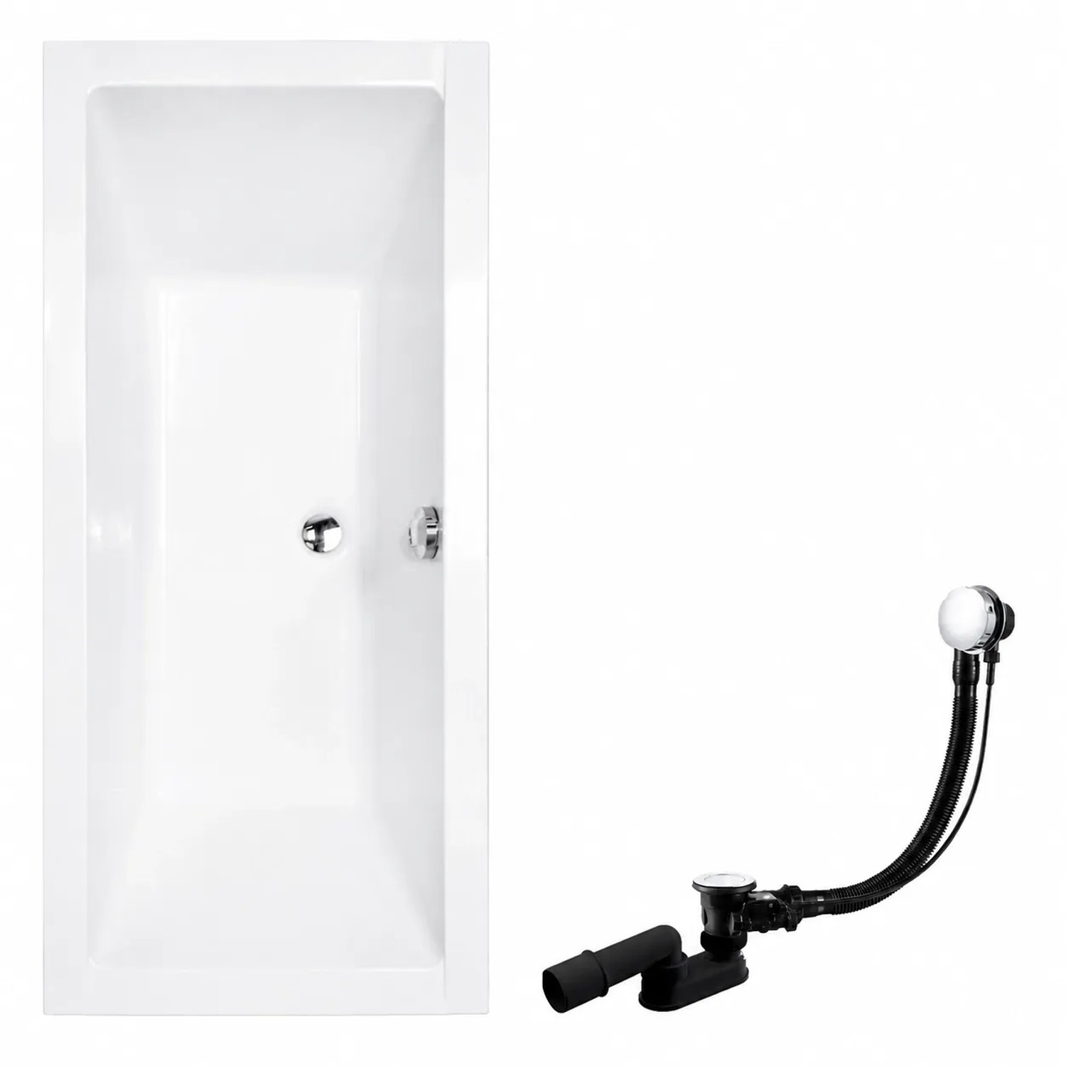 KOLMAN Badewanne Rechteck 165 x 75 Cm Inkl. Ablauf Und Füße