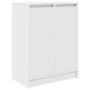Weißer vidaXL Schuhschrank (57x34x76 cm) mit 2 Türen und Einlegeböden.