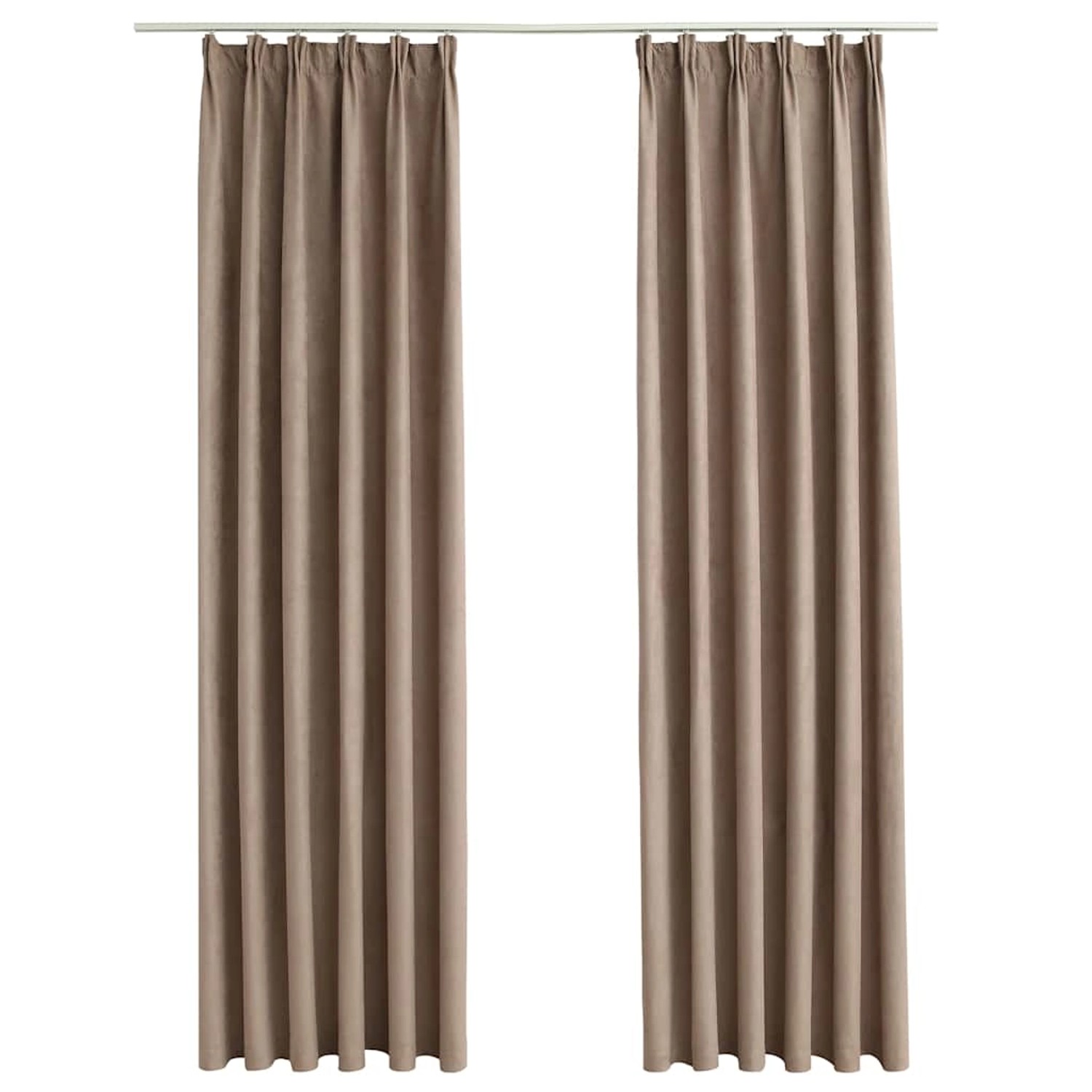 vidaXL Verdunkelungsvorhänge mit Haken 2 Stk Taupe 140x225 cm 134480 günstig online kaufen