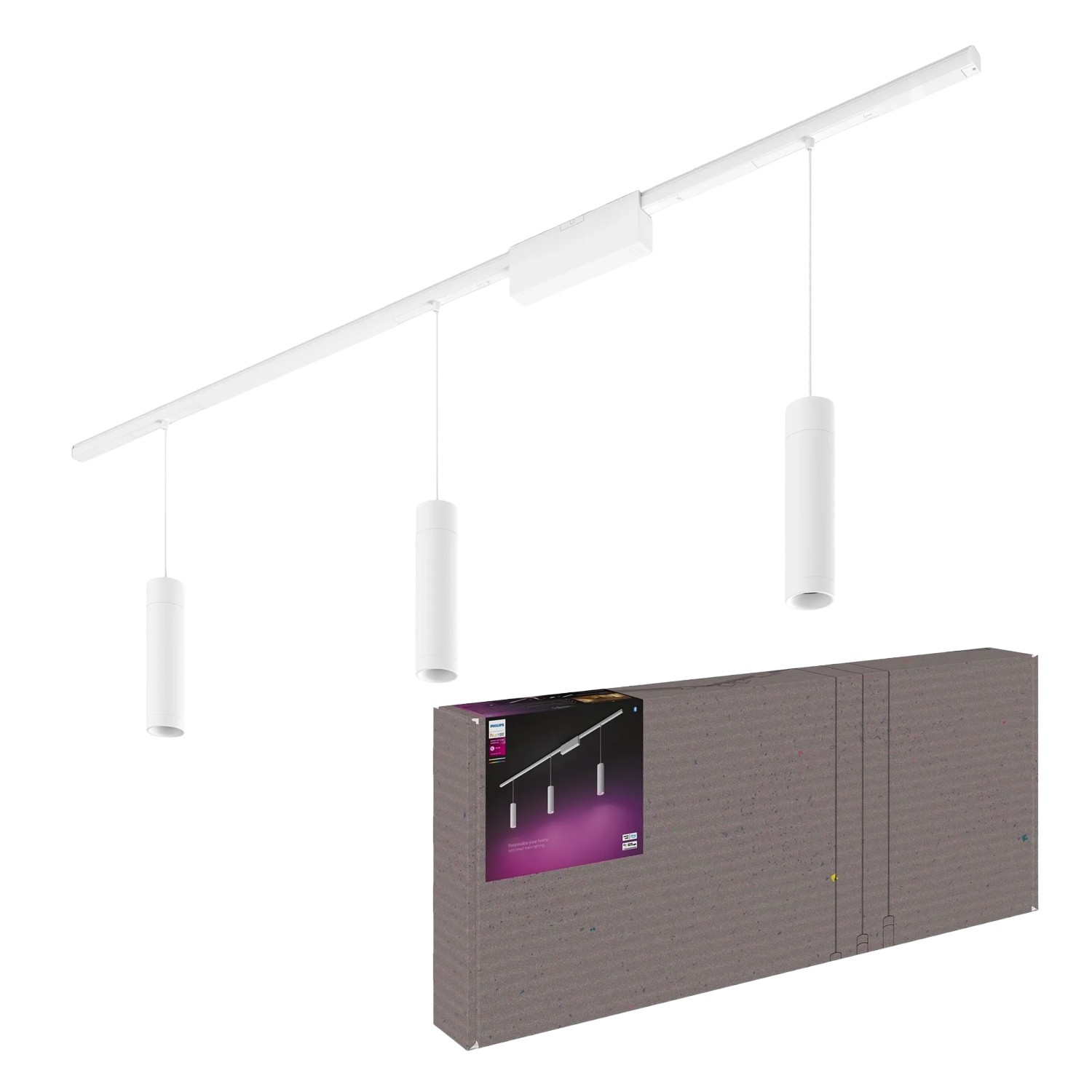 Philips Hue LED-Pendelleuchte Perifo Schienensystem 3-flammig Weiß