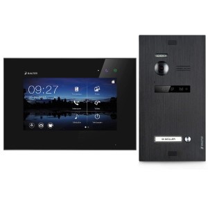 Balter EVO Video-Türsprechanlage mit 7-Zoll-Monitor, schwarzes Set für Einfamilienhaus.