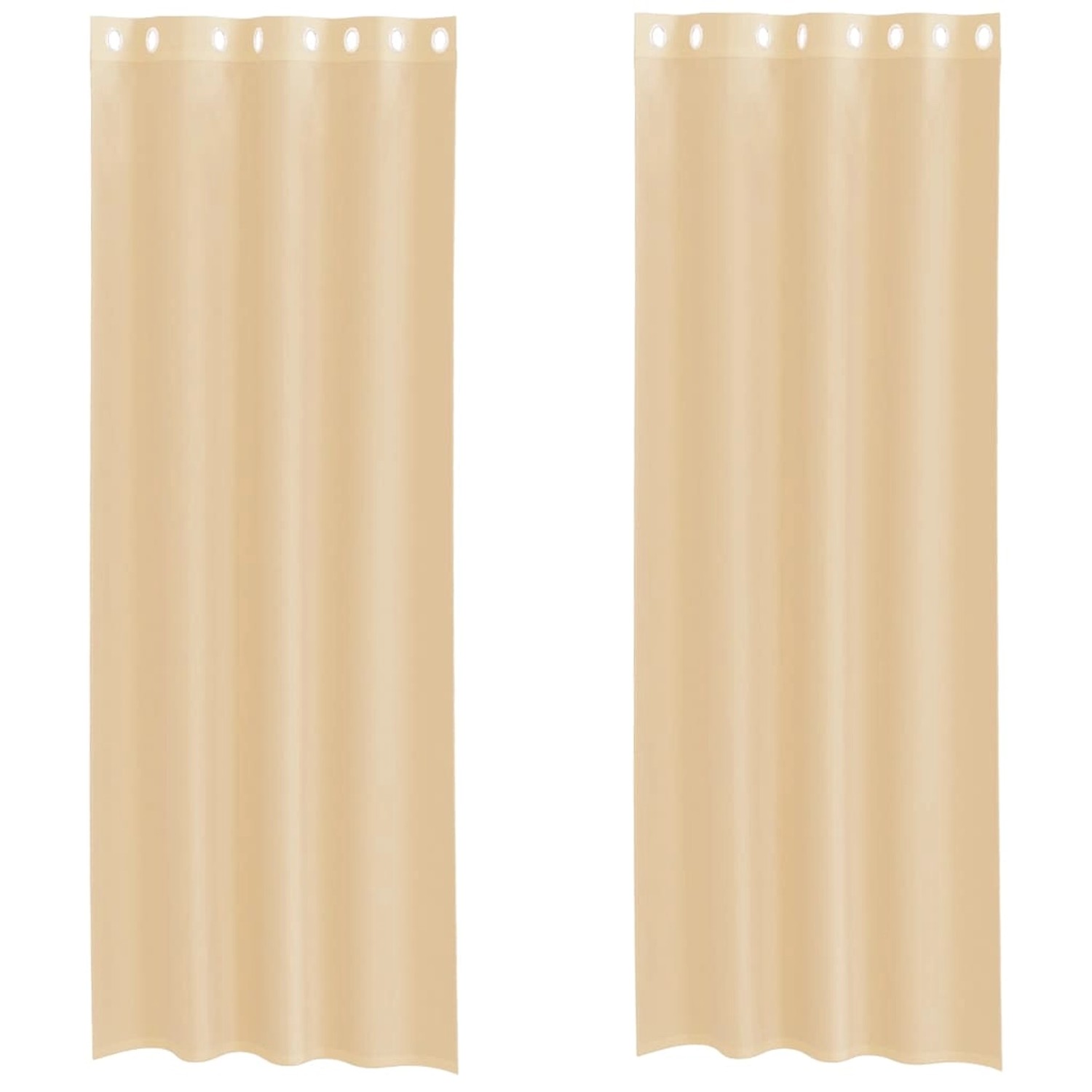 vidaXL Voile Vorhänge mit Ösen 2 Stk Sandfarbe 4102123 günstig online kaufen
