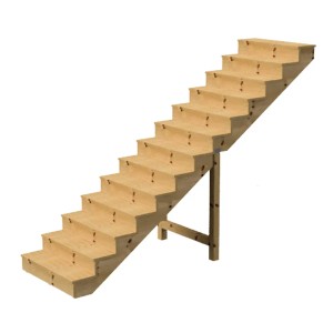 Vinuovo Holztreppe, 13 Stufen, 80cm breit, mit Setzstufen. Außentreppe aus Nadelholz.