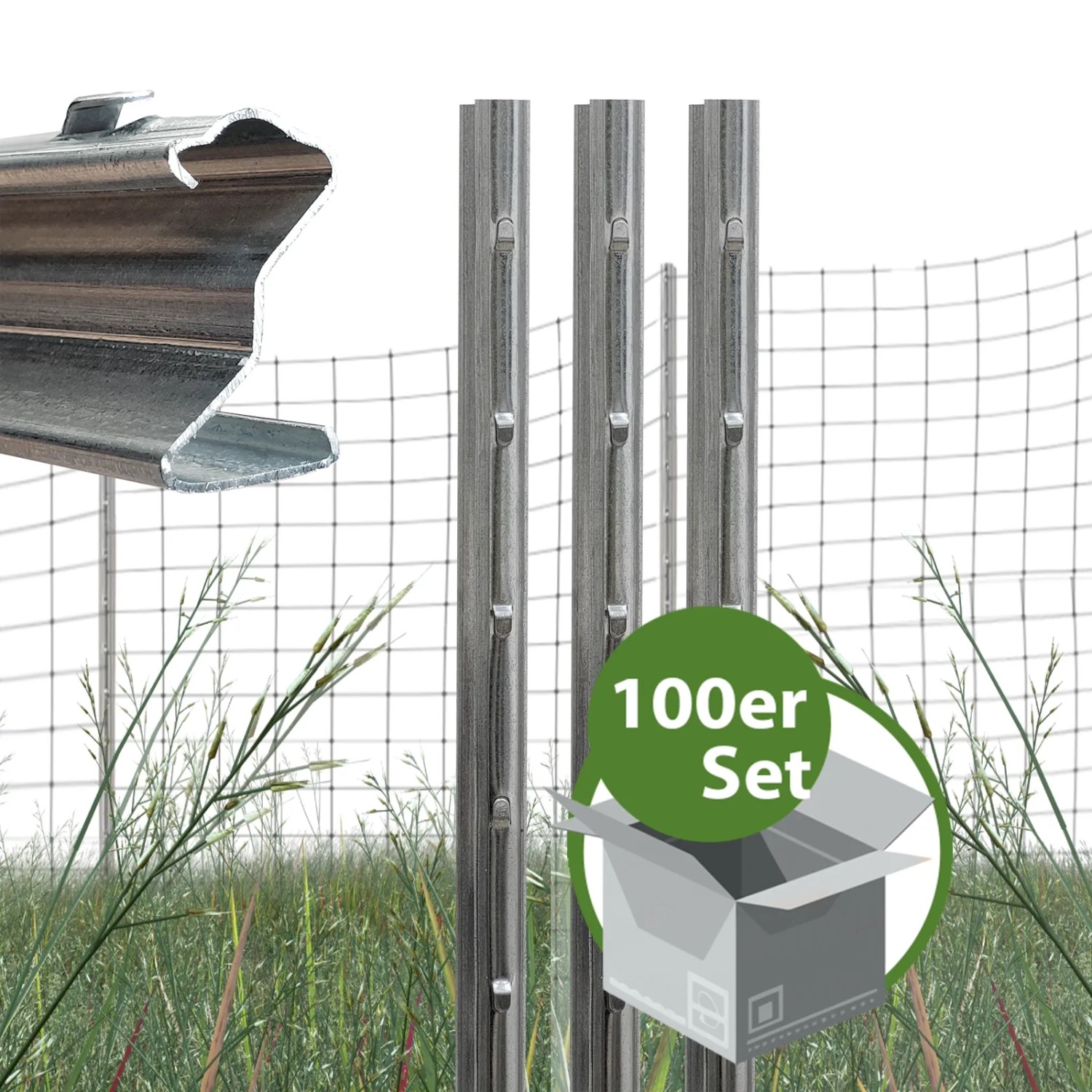 TRUTZHOLM Z Profil Zaunpfosten 150cm Feuerverzinkt 100x Zaunpfähle mit Hake günstig online kaufen