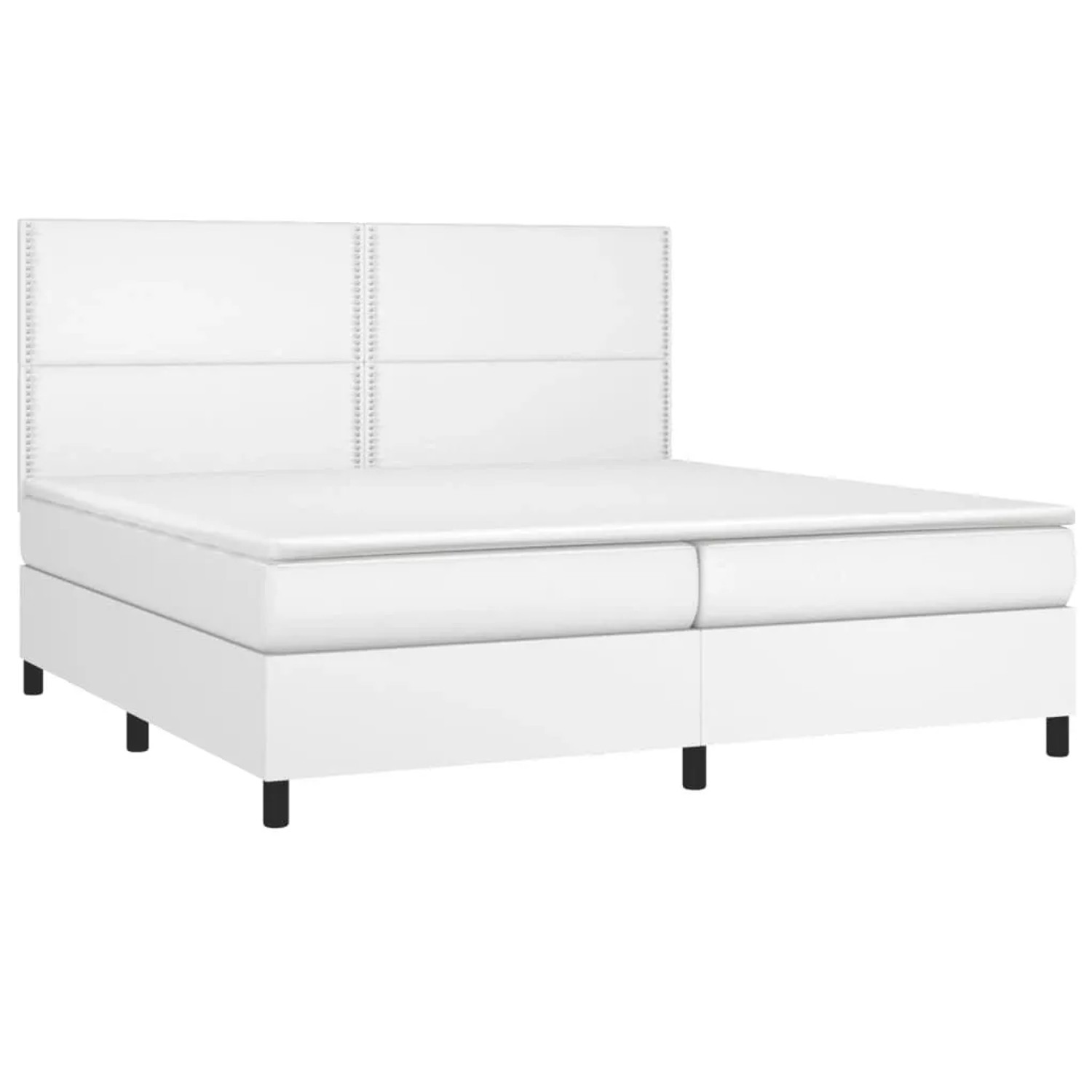 vidaXL Boxspringbett mit Matratze Weiß 200x200 cm Kunstleder 3142804 günstig online kaufen
