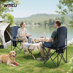 WOLTU Campingstuhl Klappbar Leicht mit Hochlehne Kühltasche Getränkehalter