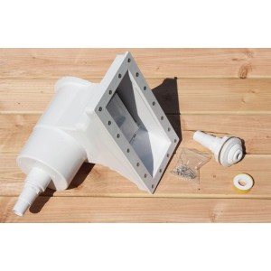 Skimmer für Karibu Pool, Zubehör für Holzpool mit Terrasse und Innenhülle.