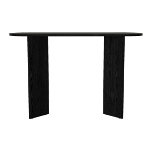Schwarzer Konsolentisch Topania 120 cm mit moderner Holzoptik. Eleganter Wandtisch für Wohnzimmer.