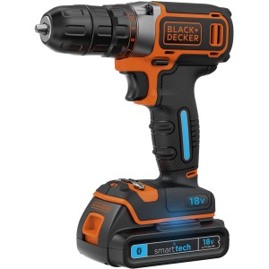 Black+Decker Akku-Bohrschrauber BDCDC18KBST mit Akku und Koffer.