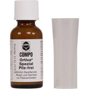 Compo Ortiva Spezial Pilz-frei, 20ml Flasche mit Dosierhilfe für Rosen und Zierpflanzen.