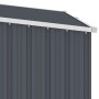 Detailansicht: Anthrazitfarbenes Garten Brennholzlager aus verzinktem Stahl.
