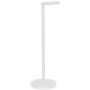 Wenko Stand Toilettenpapierhalter 2 in 1, weiß-matter Stahl mit rundem Fuß.