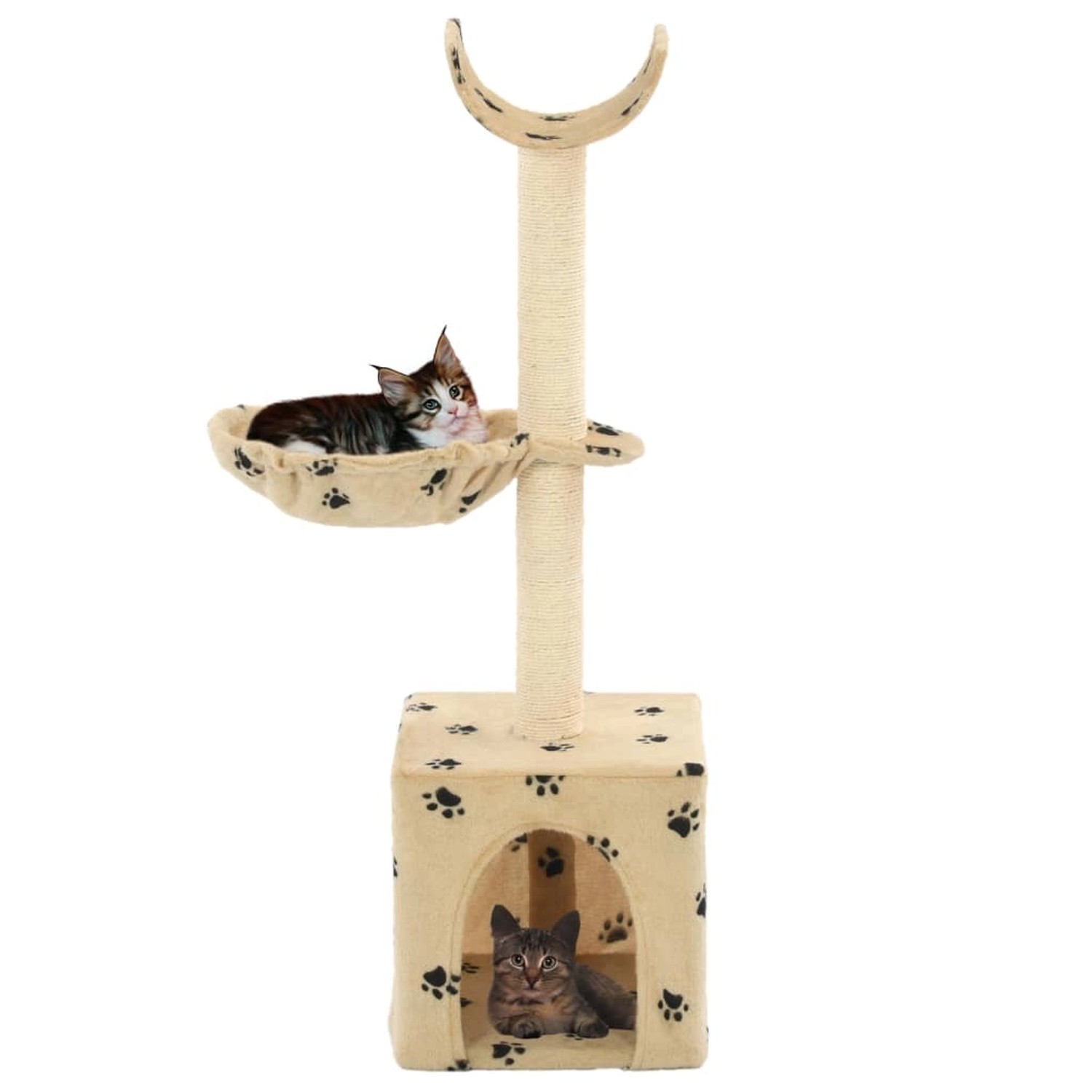 Thumbnail - vidaXL Katzen-Kratzbaum mit Sisal-Säulen 105 cm Beige Pfoten-Aufdruck